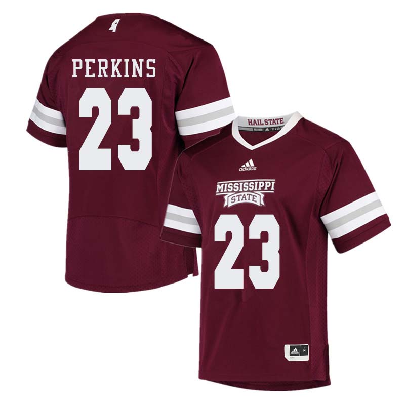 Men #23 Allen Perkins Mississippi State Bulldogs College Football Jerseys Sale-Maroon - Click Image to Close
